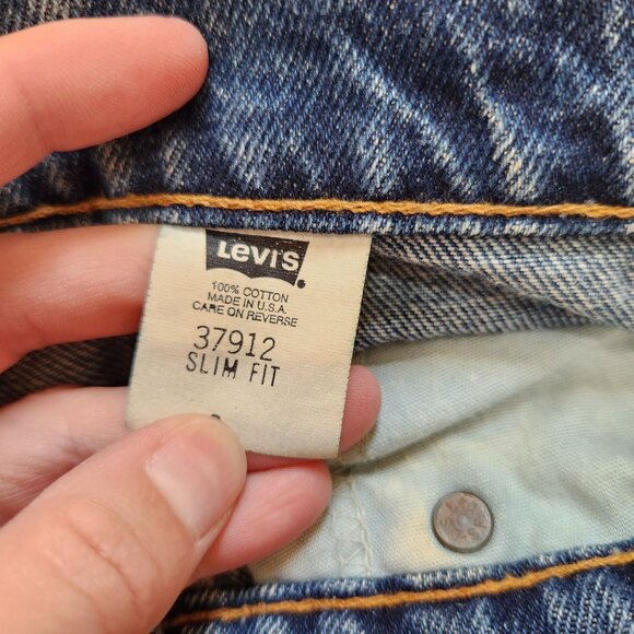 VTG Levi's Jean Shorts Orange Tab Denim Slim Fit High Rise Women's 26 (VTG 9) - Picture 7 of 8